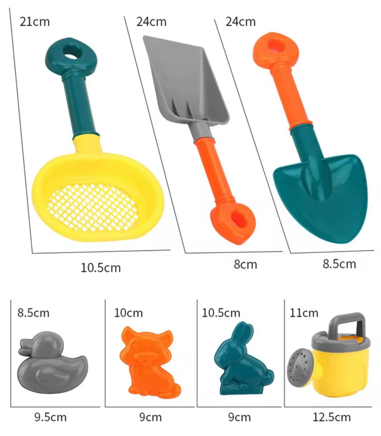 8 pcs Large Truck Beach and Snow Toy Set with Watering Can, Perfect Outdoor Sand Truck for Kids' Birthday Gift