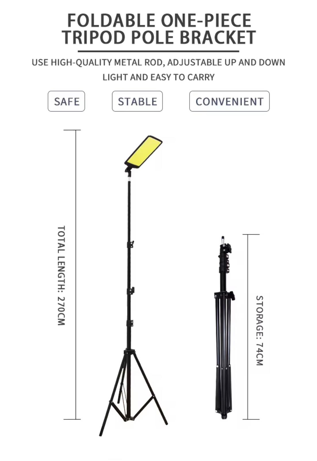 Portable LED Camping Lantern with Adjustable Tripod Stand, USB Powered (DC 12V 800 W) for Outdoor Activities - Compact & Lightweight Design, Ideal for Camping, BBQ, Night Fishing,Camping Accessories