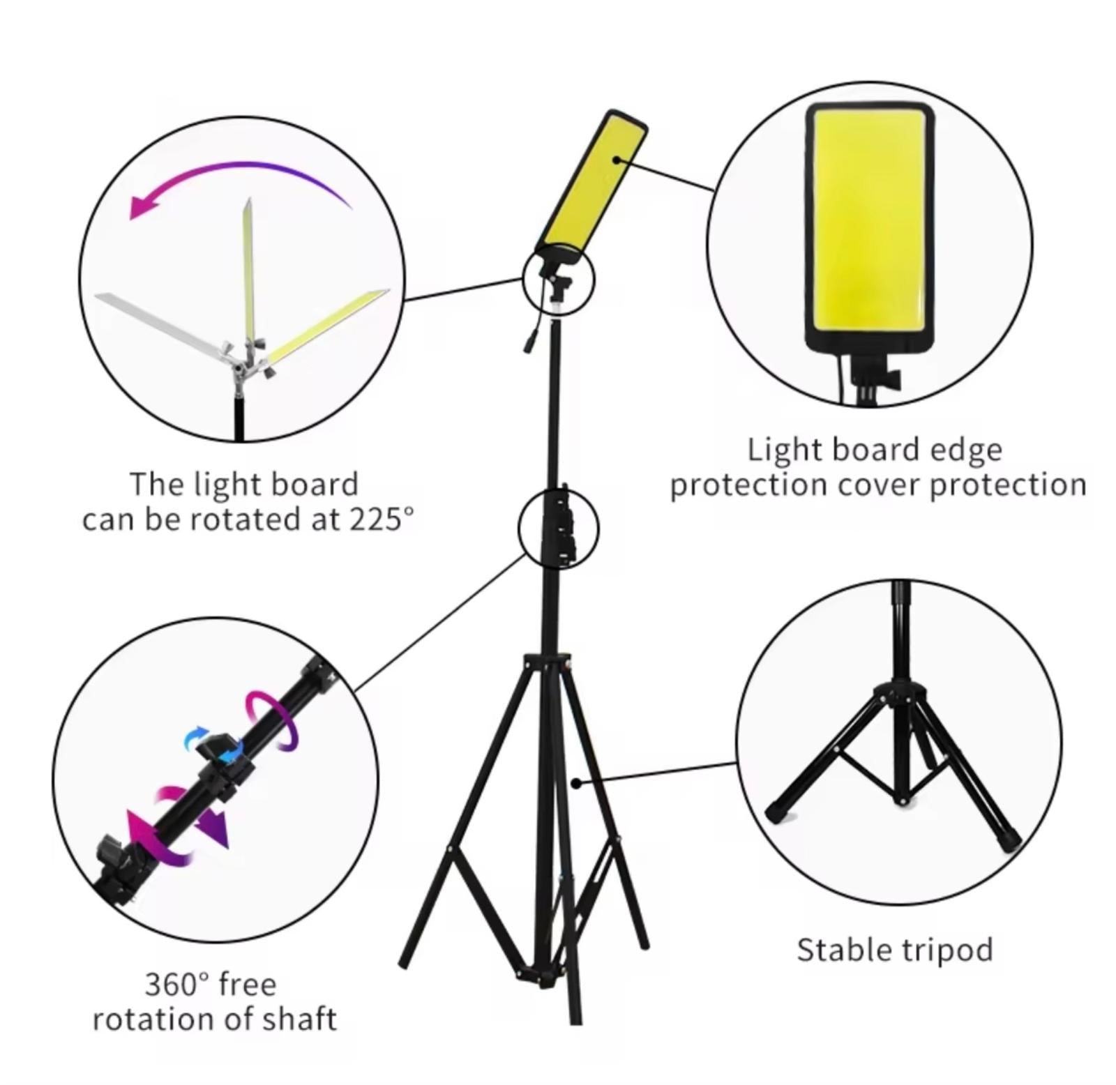 Portable LED Camping Lantern with Adjustable Tripod Stand, USB Powered (DC 12V 800 W) for Outdoor Activities - Compact & Lightweight Design, Ideal for Camping, BBQ, Night Fishing,Camping Accessories