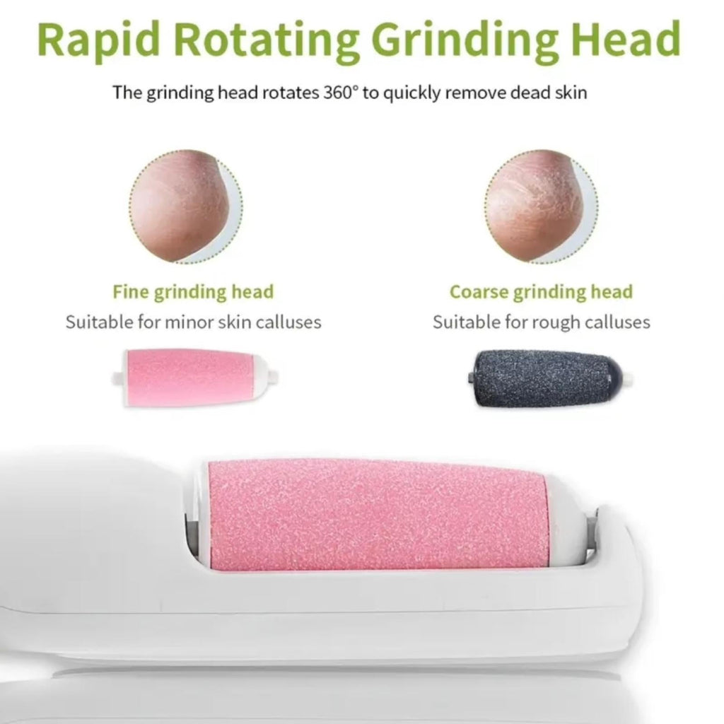 Rechargeable Electric Foot Remover ,Ergonomic Fine Sand and Coarse Sand Manicure Tool with USB Charging, Portable Design for Smooth Feet Anytime, Safety Protector Included,Ergonomic Foot File,Gentle Exfoliating with Manual Hair Removal Feature