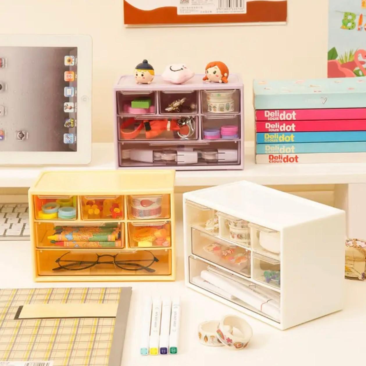 Stylish MultiFunctional Transparent Drawer Bead Jewelry Organizer Box - Compact Portable Storage for Hair Clips, Beads & Office Supplies, Durable Plastic with Ergonomic Handle,Jewelry Organizer Storage.