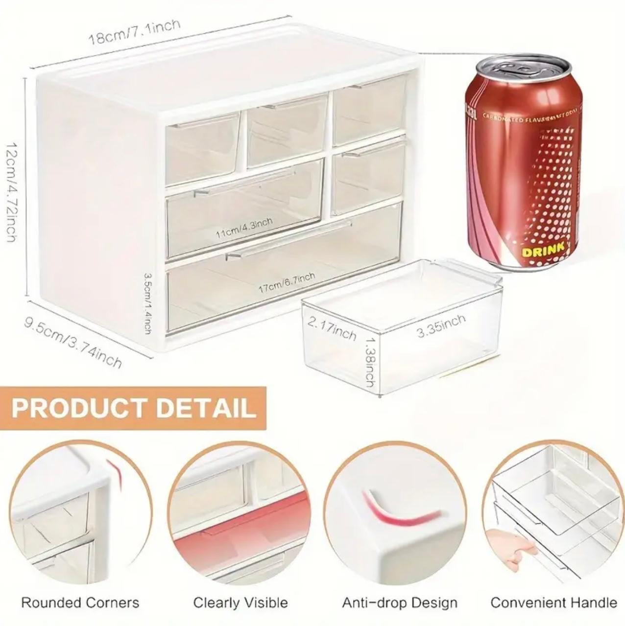 Stylish MultiFunctional Transparent Drawer Bead Jewelry Organizer Box - Compact Portable Storage for Hair Clips, Beads & Office Supplies, Durable Plastic with Ergonomic Handle,Jewelry Organizer Storage.