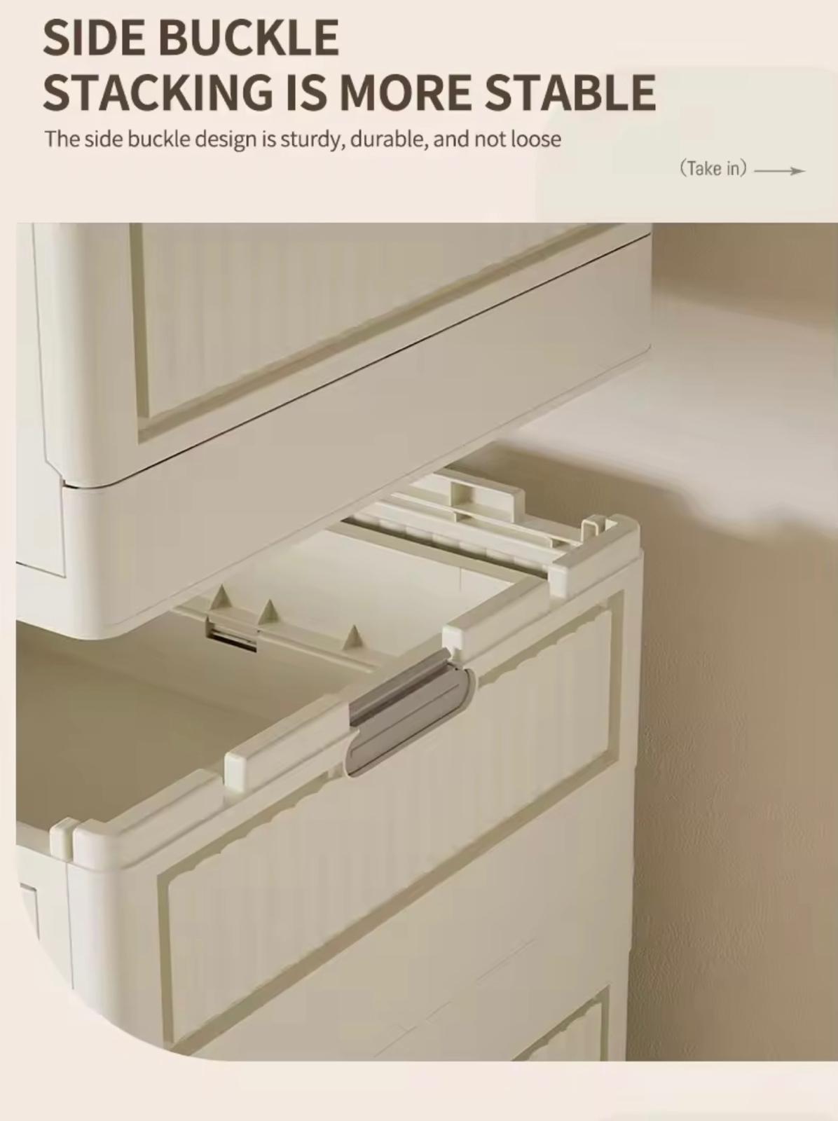 Home Foldable Plastic Baby Clothes Storage Cabinet for Clothes