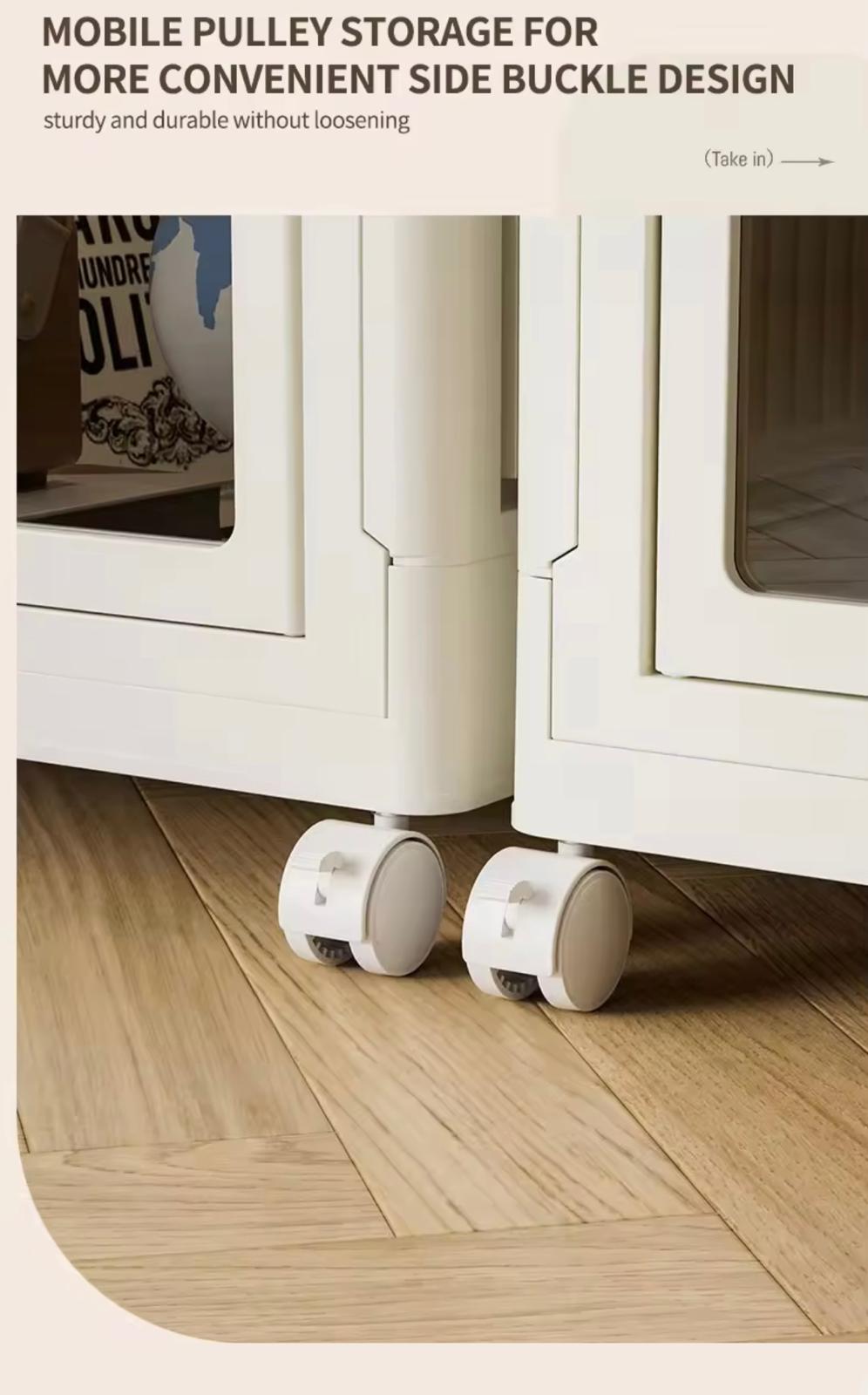 Home Foldable Plastic Baby Clothes Storage Cabinet for Clothes