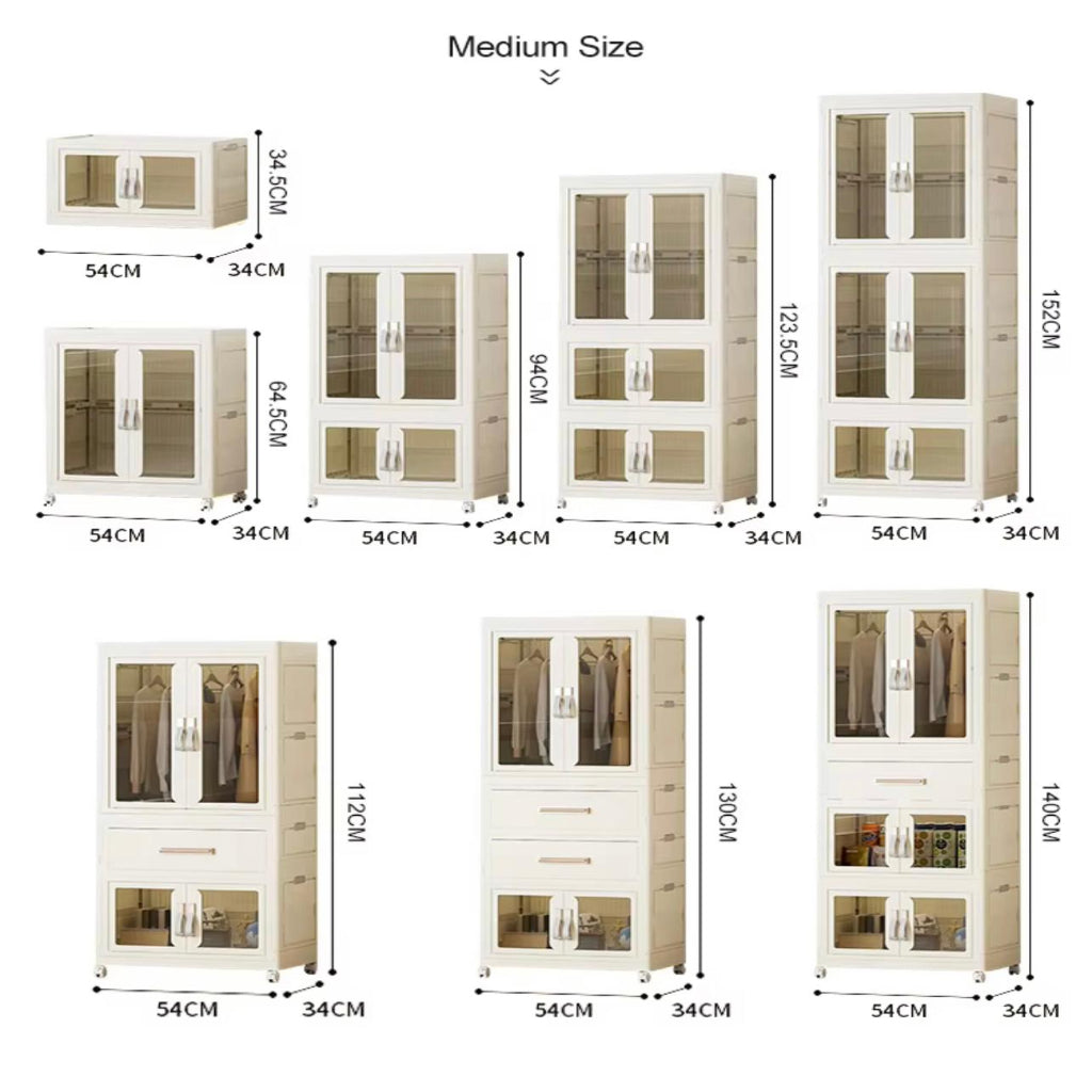 Home Foldable Plastic Baby Clothes Storage Cabinet for Clothes