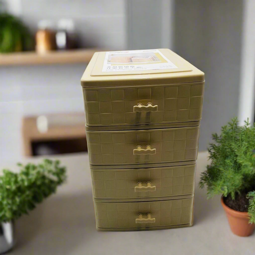 4 Drawer Plastic Storage Box ( Size - 25x15x22 cm ) Organizer Drawers for Accessories