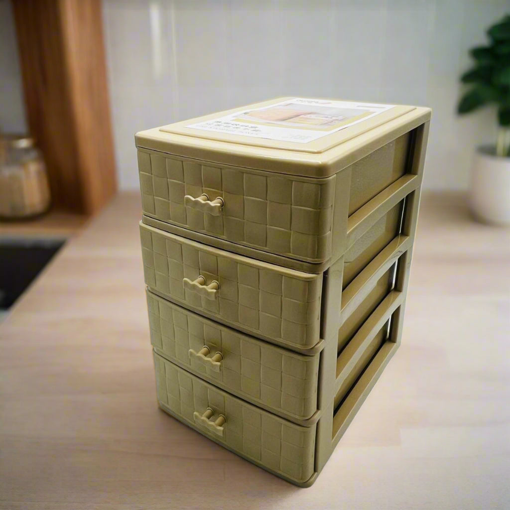 4 Drawer Plastic Storage Box ( Size - 25x15x22 cm ) Organizer Drawers for Accessories