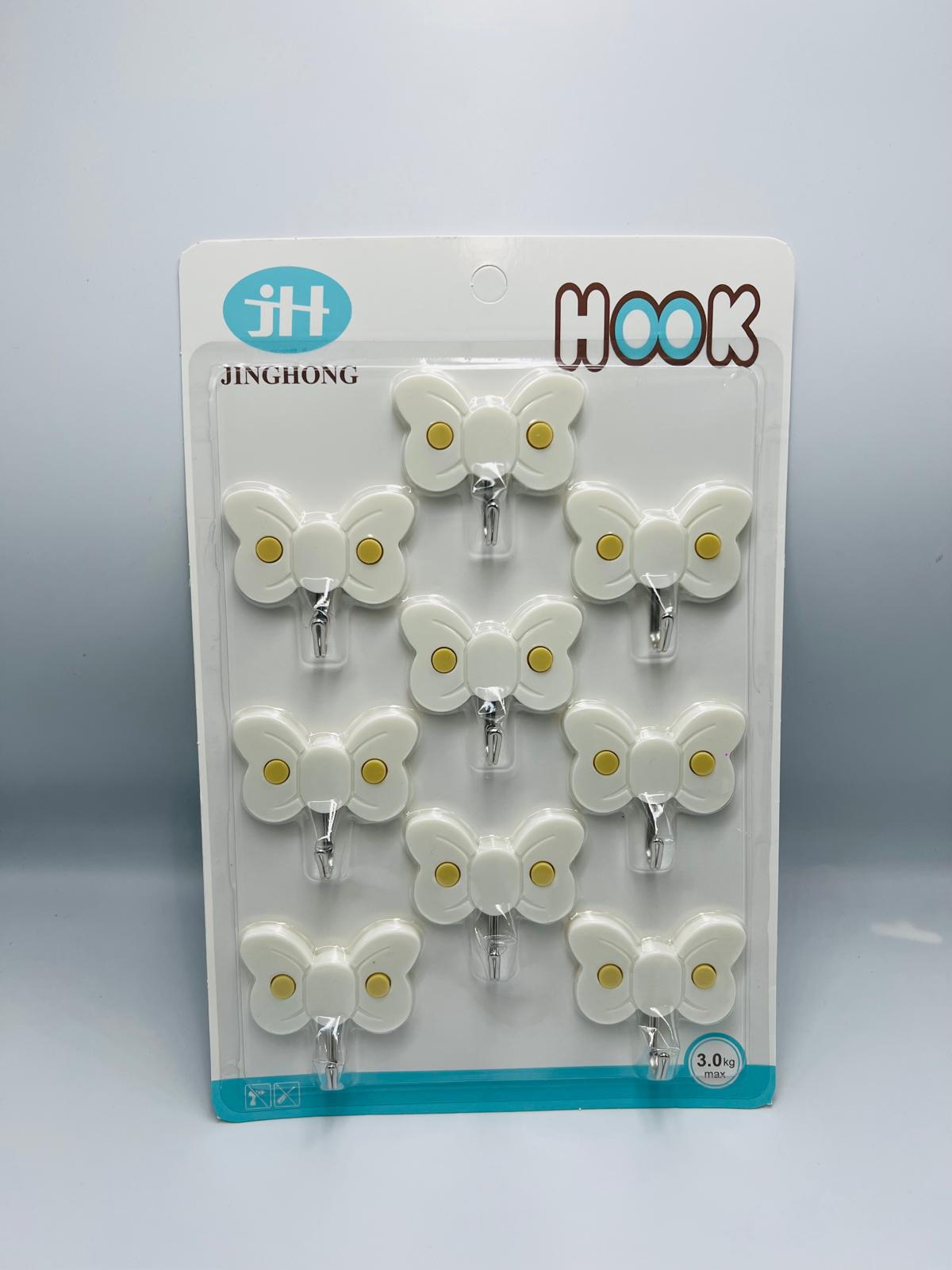 خطافات حائط ذاتية اللصق - خطافات مقاومة للماء وشديدة التحمل من مادة PVC، حمل أقصى 3 كجم