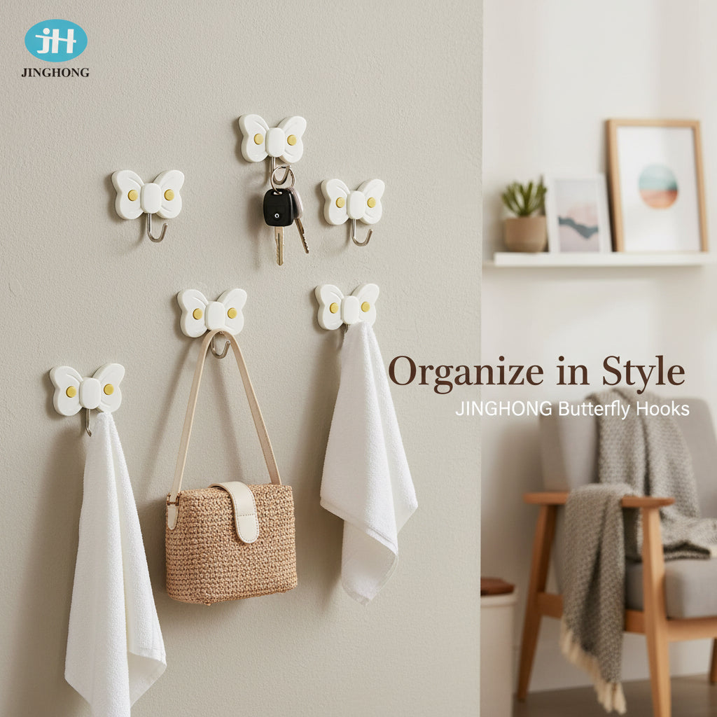 خطافات حائط ذاتية اللصق - خطافات مقاومة للماء وشديدة التحمل من مادة PVC، حمل أقصى 3 كجم