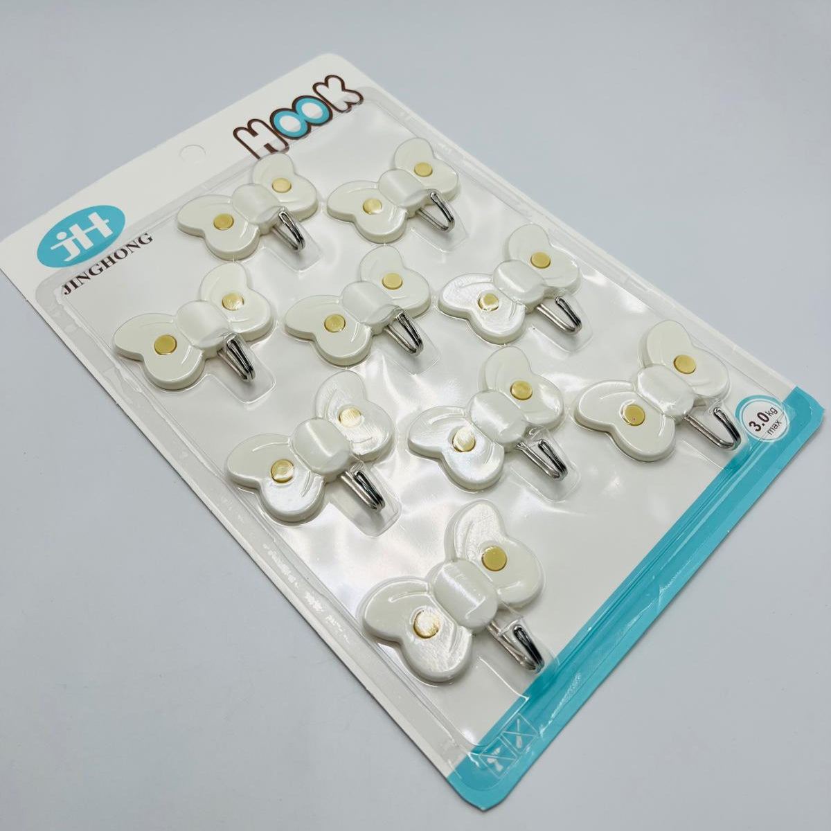 Self Adhesive Wall Hooks, PVC Waterproof Heavy Duty Sticky Plastic Hooks | Hanging Capacity 3 KG Max