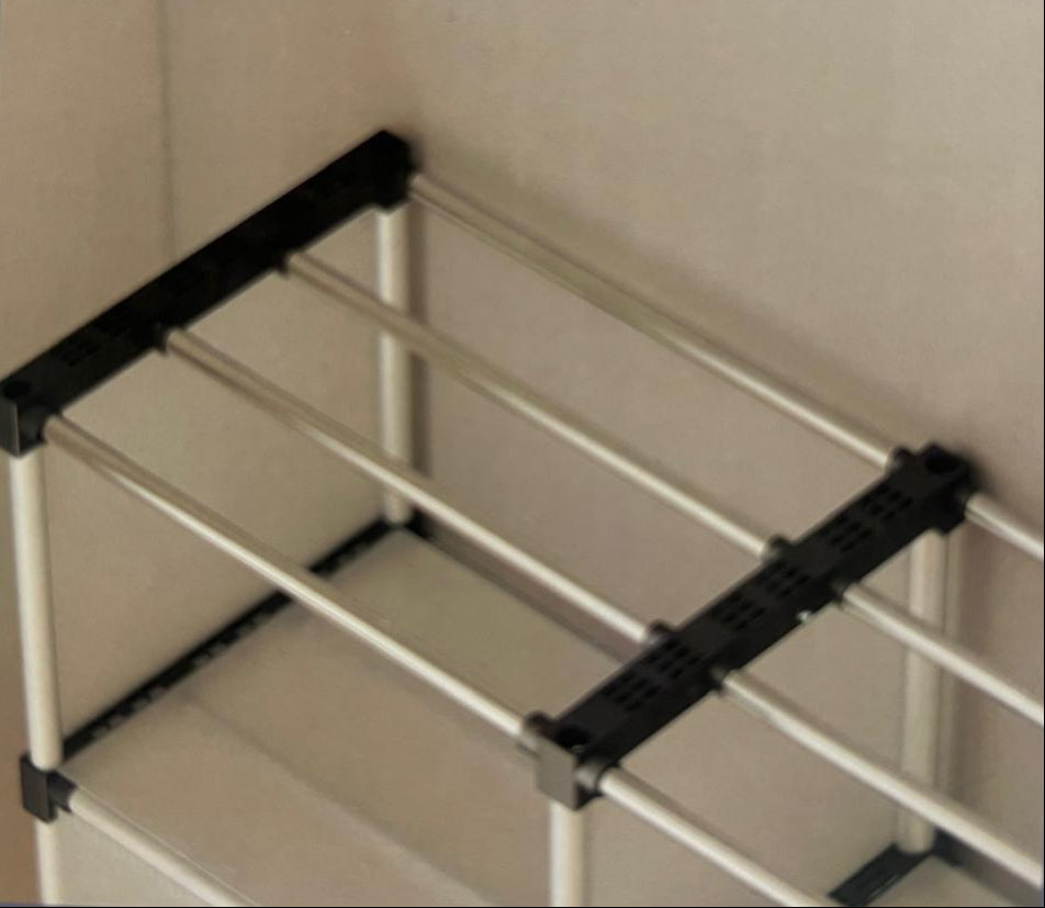 5-Tiers Storage Organizer Storage Rack Shelving Bookshelf Bookcase with Door Steel Pipe/Plastic Black/White ( Size 40x27x154 cm )