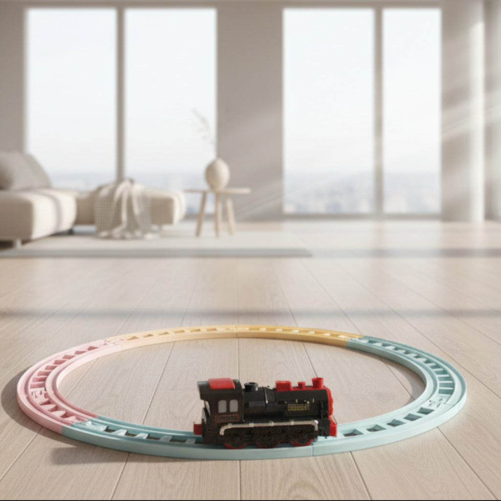 Electric Rail Toys Train Model Classic Battery operated Adjustable Rai
