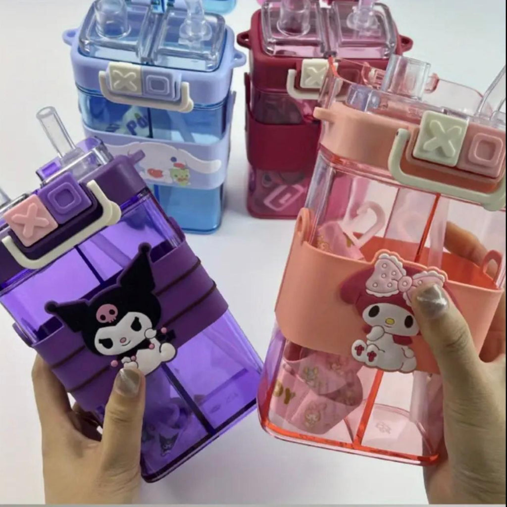 Dual Spout Straw Water Bottle for Boys and Girls Children's Portable Summer Drinkware for School for Students for Sanrio Kuromi