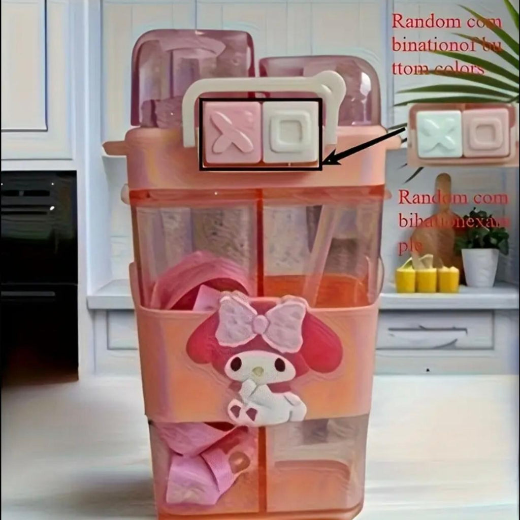 Dual Spout Straw Water Bottle for Boys and Girls Children's Portable Summer Drinkware for School for Students for Sanrio Kuromi
