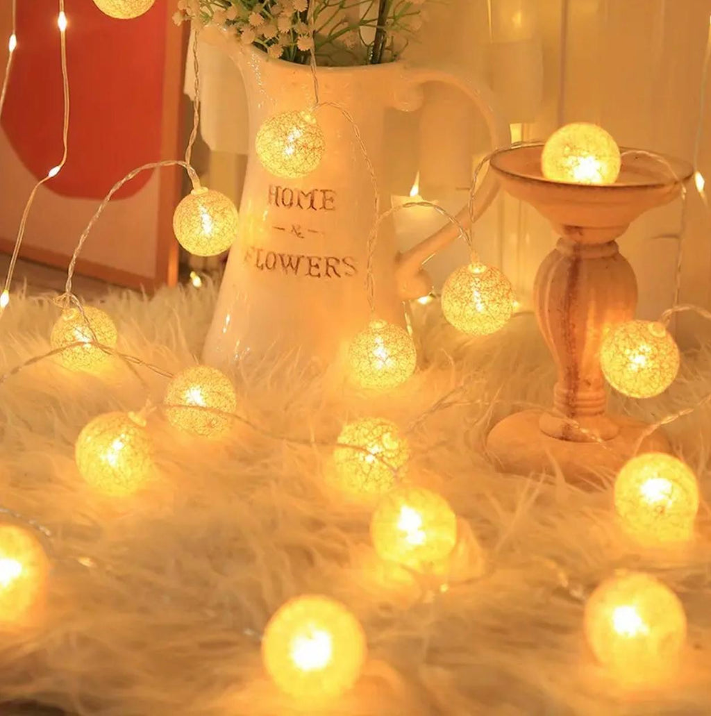 Beaded Rope Light 3M 20 Led Battery-Powered Beaded Fairy String Lights – Elegant Handmad