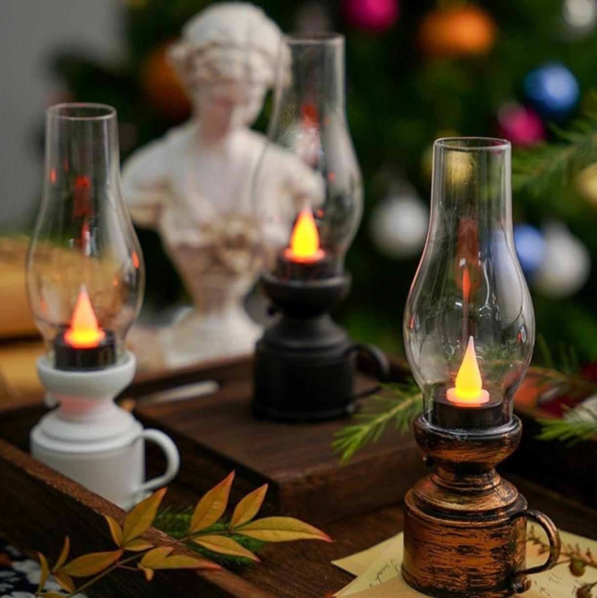 LED Electronic Candle Lamp Portable Retro Lamp for Camping & Emergency Use