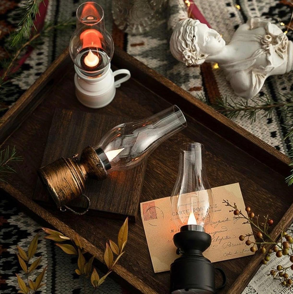 LED Electronic Candle Lamp Portable Retro Lamp for Camping & Emergency Use