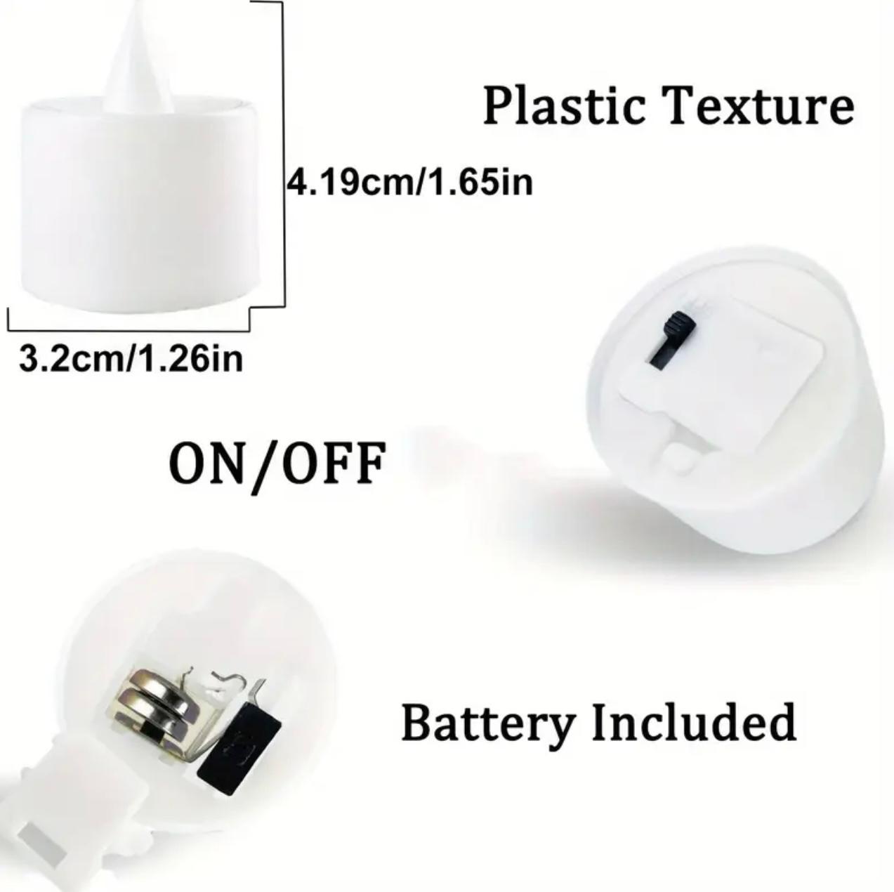 مجموعة مصابيح شموع LED وامضة تعمل بالبطارية مكونة من 12 قطعة