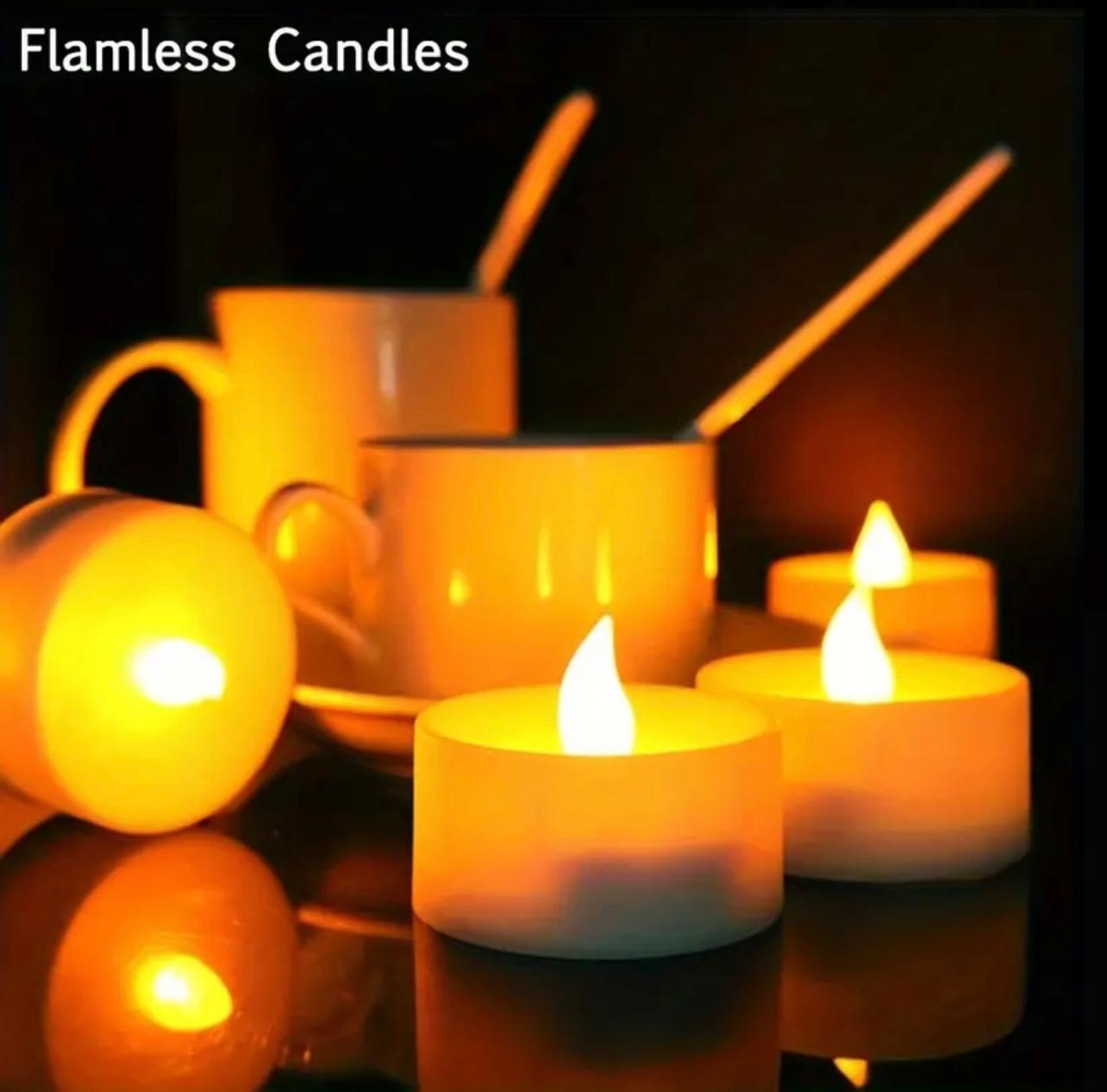 مجموعة مصابيح شموع LED وامضة تعمل بالبطارية مكونة من 12 قطعة