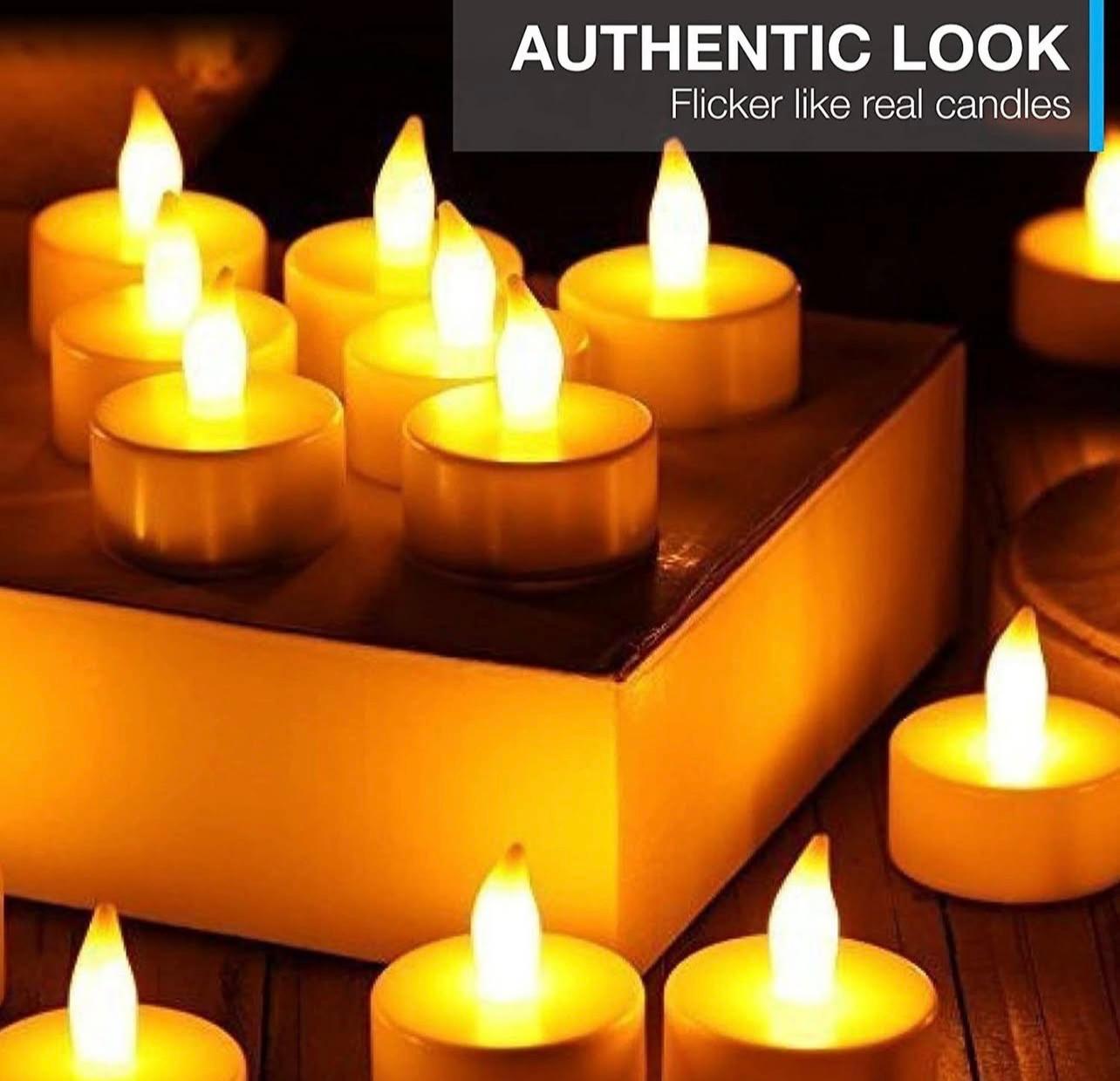 مجموعة مصابيح شموع LED وامضة تعمل بالبطارية مكونة من 12 قطعة