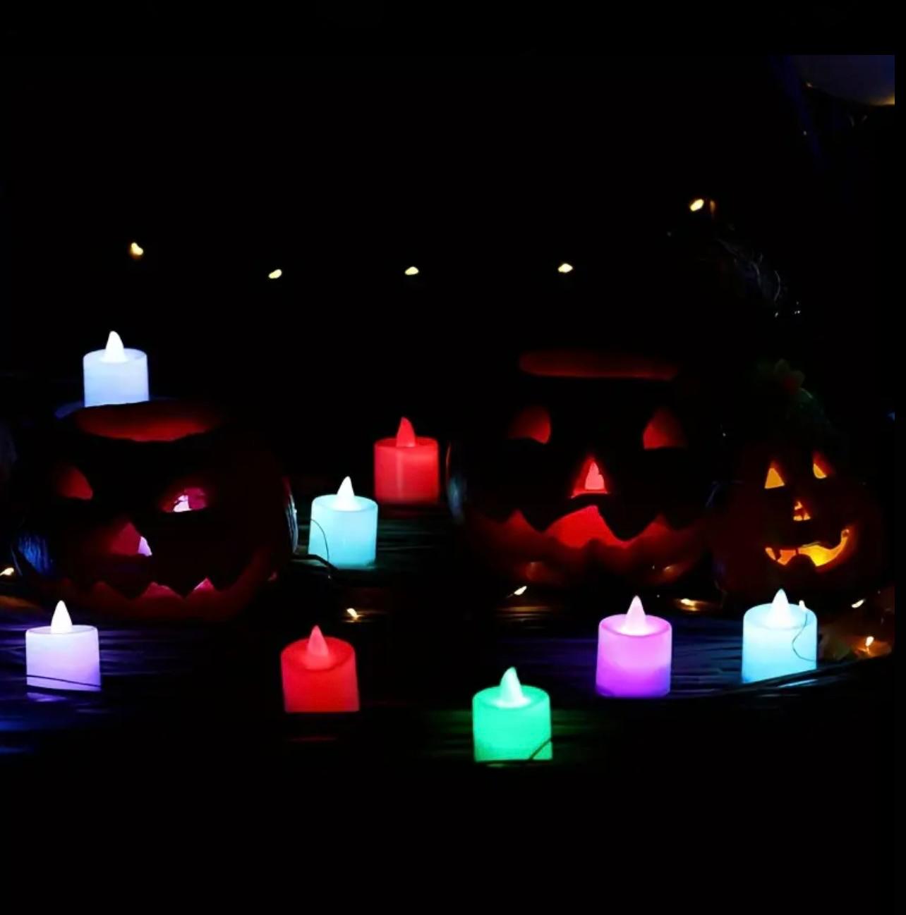 مجموعة شموع وامضة عديمة اللهب مكونة من 12 قطعة - تعمل بالبطارية