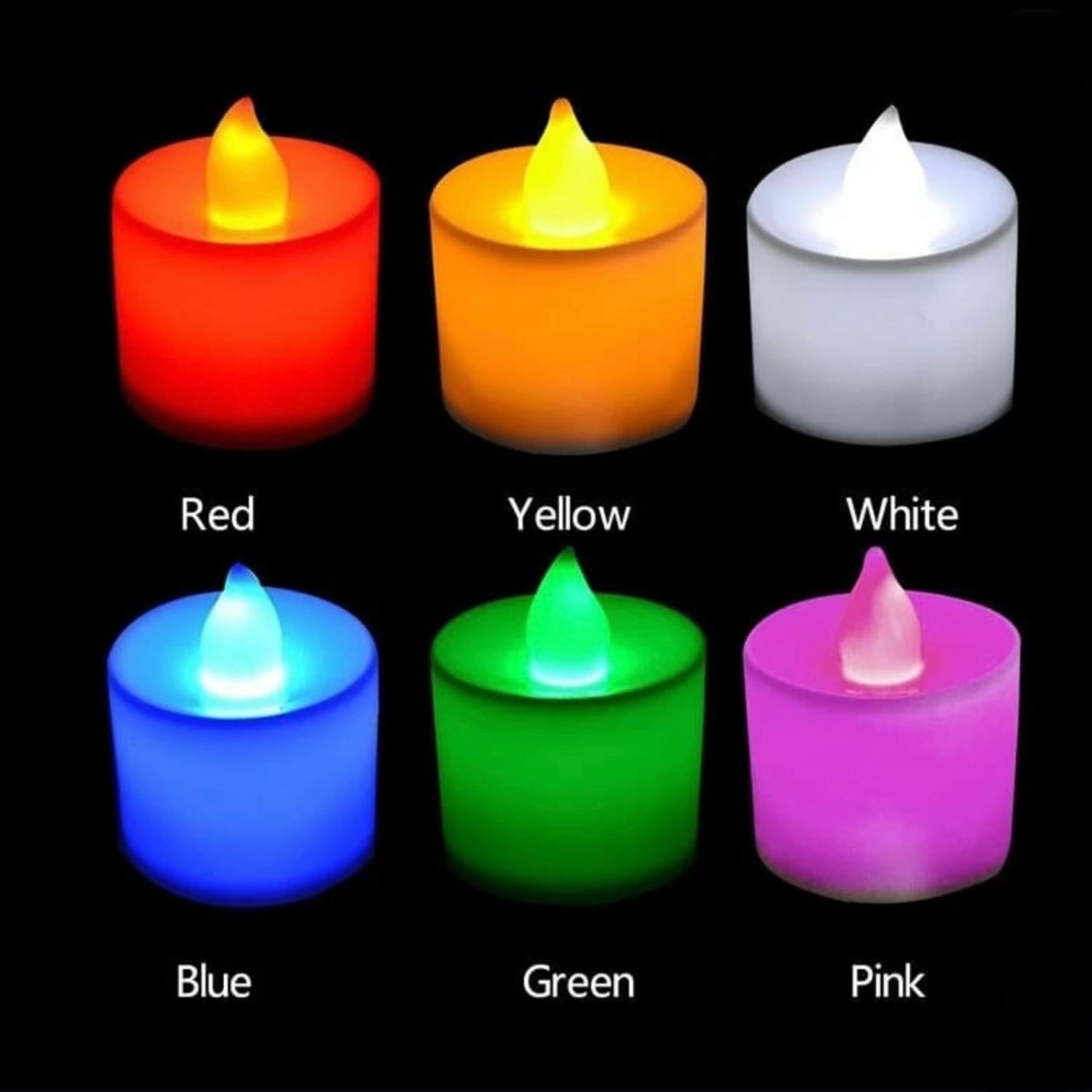 مجموعة شموع وامضة عديمة اللهب مكونة من 12 قطعة - تعمل بالبطارية
