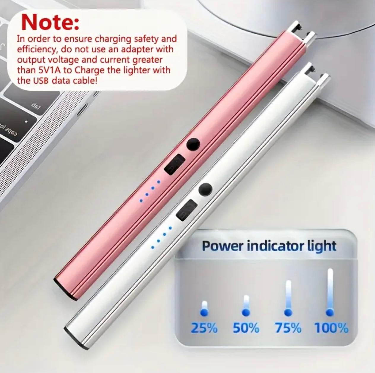 USB Rechargeable Electronic Lighter – Windproof Double Safety Arc Design