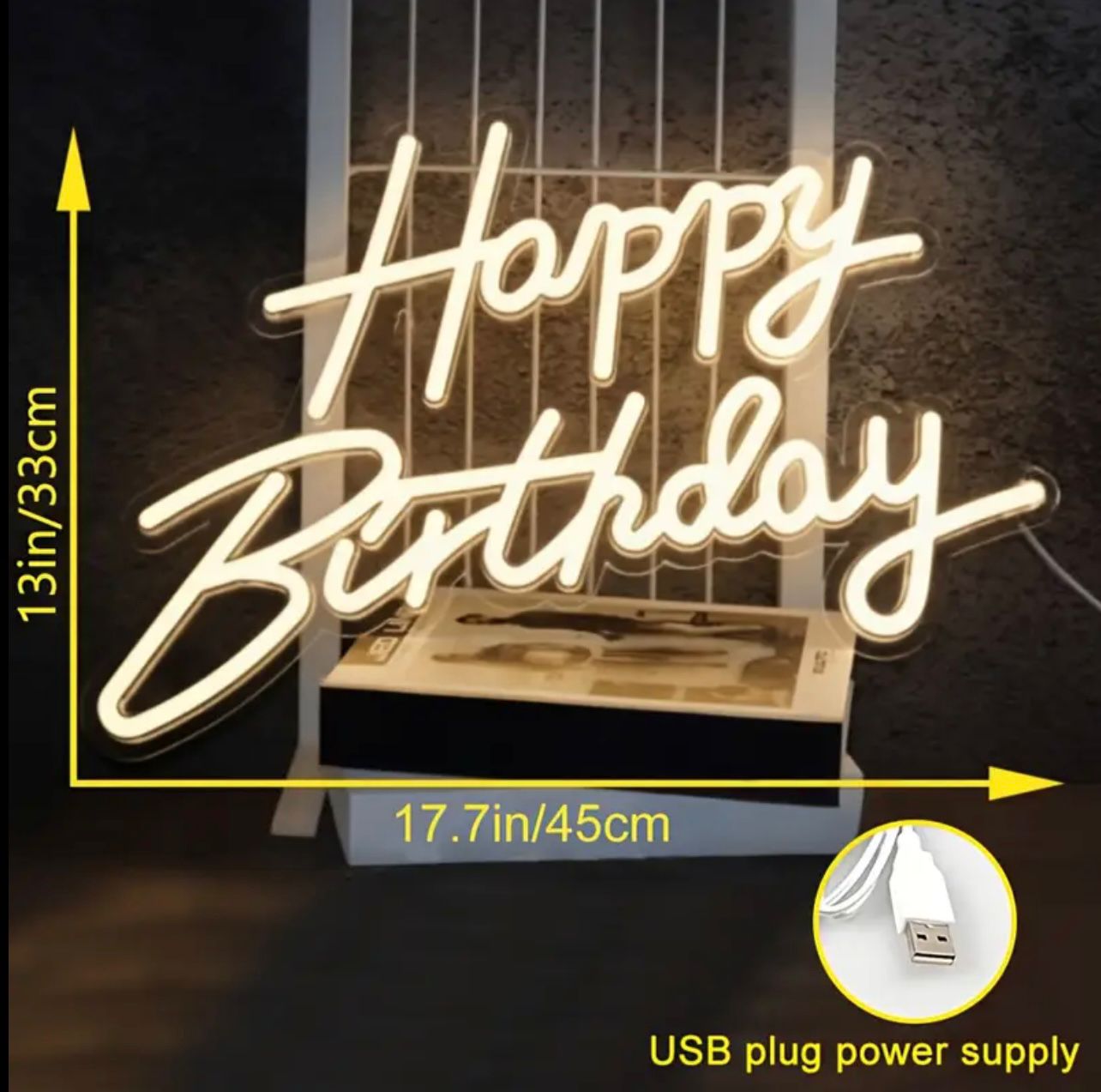 لافتة LED دافئة لعيد ميلاد سعيد - لوحة فنية مضيئة تعمل بمنفذ USB لتزيين الحفلات والغرفة