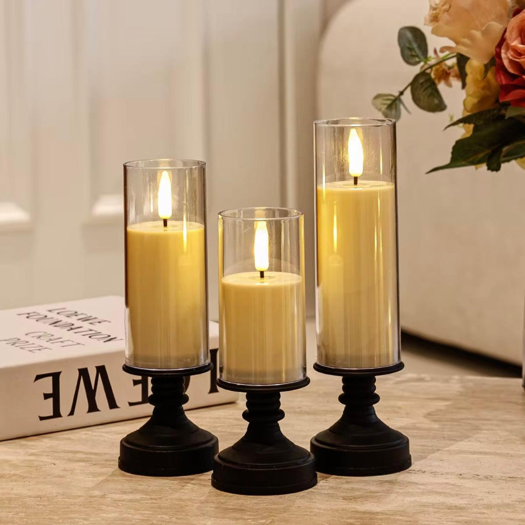 1 pcs Battery-Operated Flame LED Candlestick – Flameless Candle Light