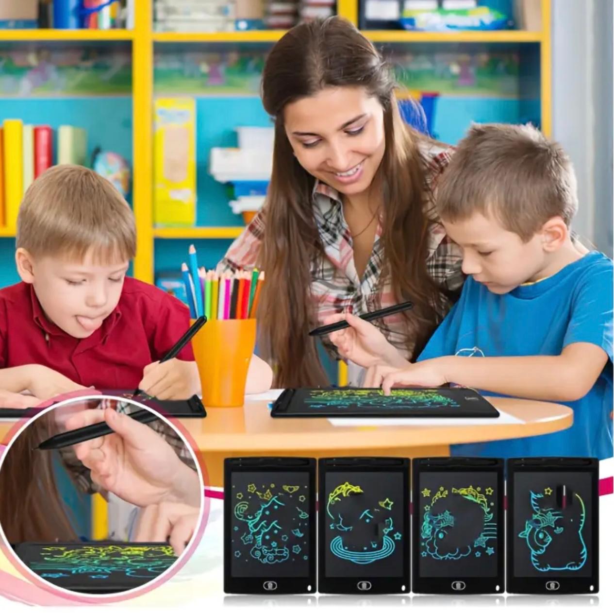 تابلت كتابة LCD - لوحة رسومات الشعار المبتكرة الملونة للأطفال (قابلة لإعادة الاستخدام وتعليمية)