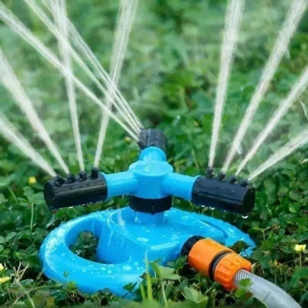 360° Automatic Rotating Garden Sprinkler – 3-Way Adjustable Watering System