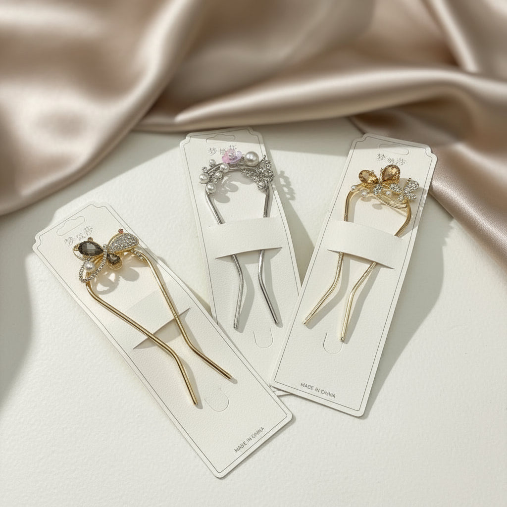 1 Pc Hair Pin – Rhinestone Random Model, Elegant & Stylish Design