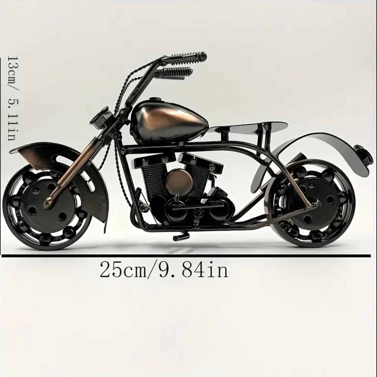 Handmade Retro Iron Motorcycle Model – Vintage Metal Craft Ornament