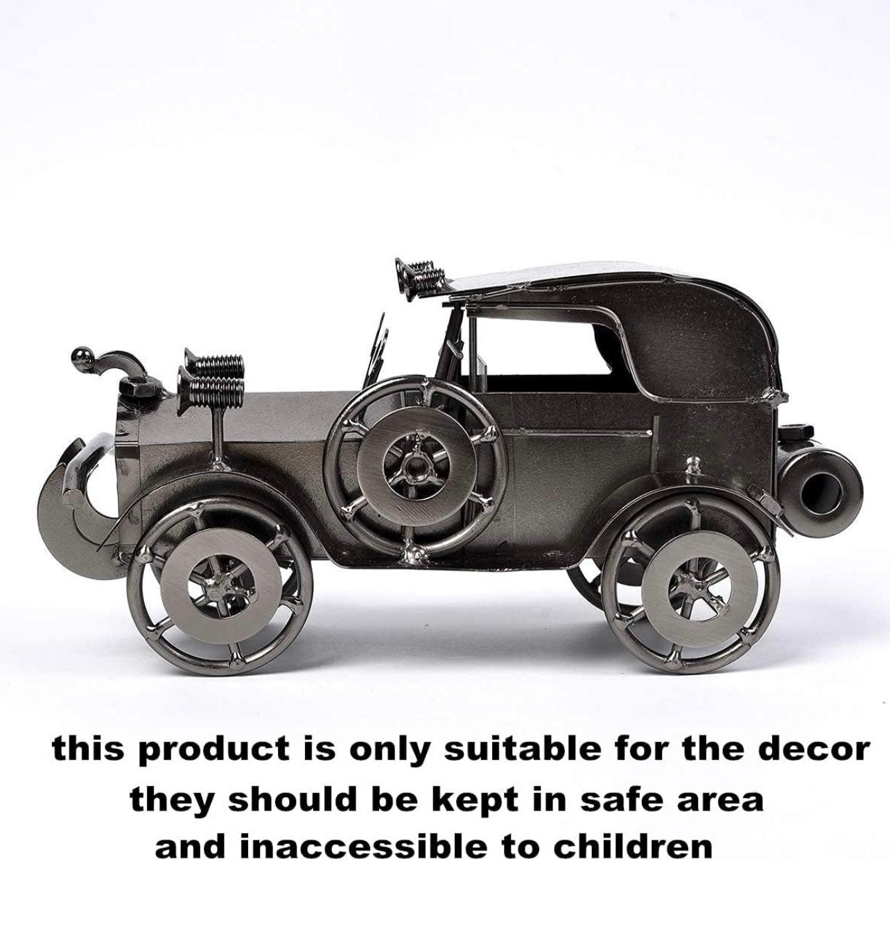 Vintage Car Iron Sculpture – Classic Metal Wall Art & Dashboard Ornament