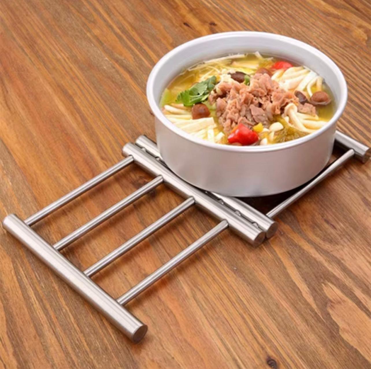 Stainless Steel Expandable Trivet – Adjustable Heat-Resistant Pot Holder & Kitchen Mat