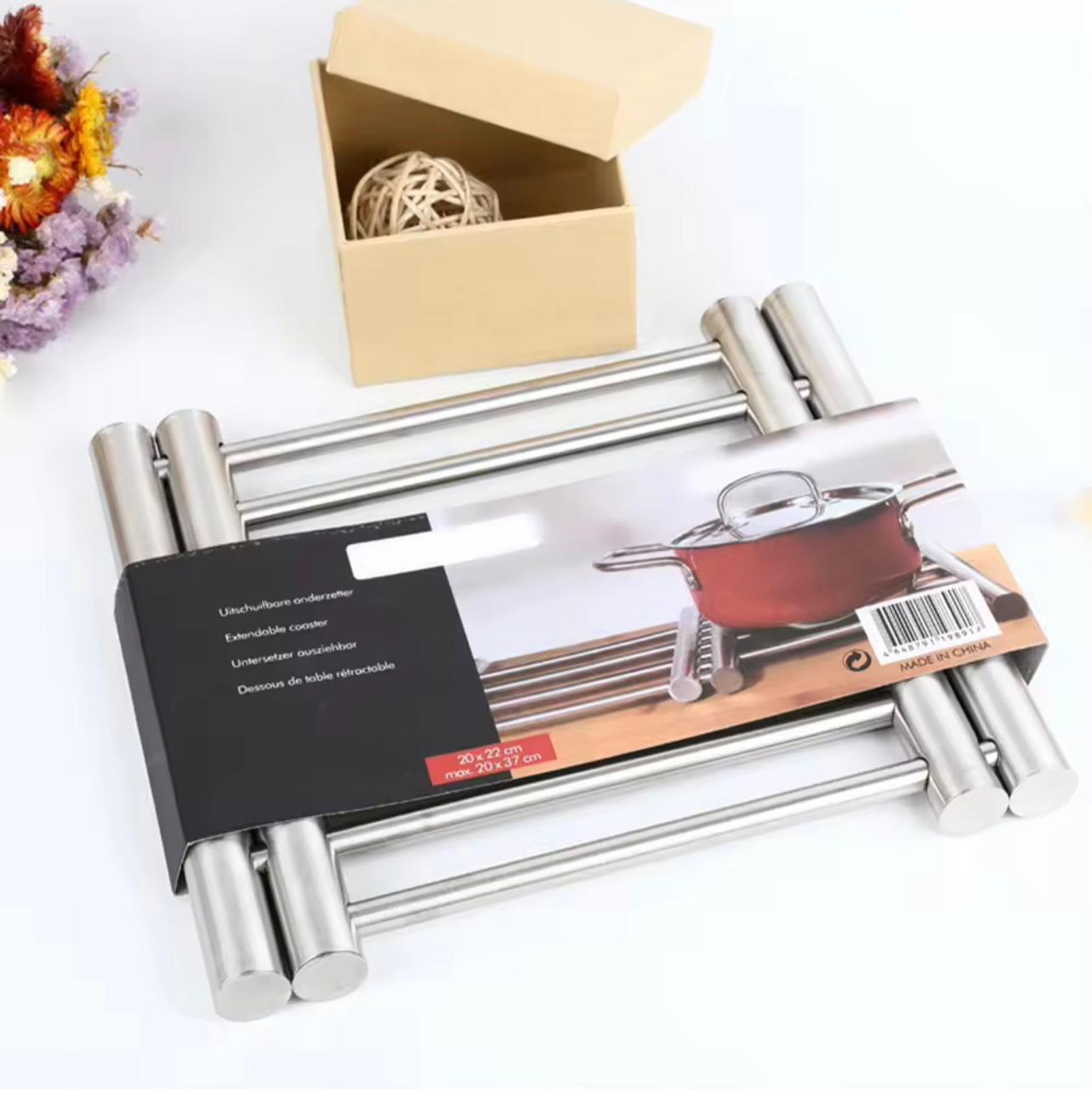 Stainless Steel Expandable Trivet – Adjustable Heat-Resistant Pot Holder & Kitchen Mat