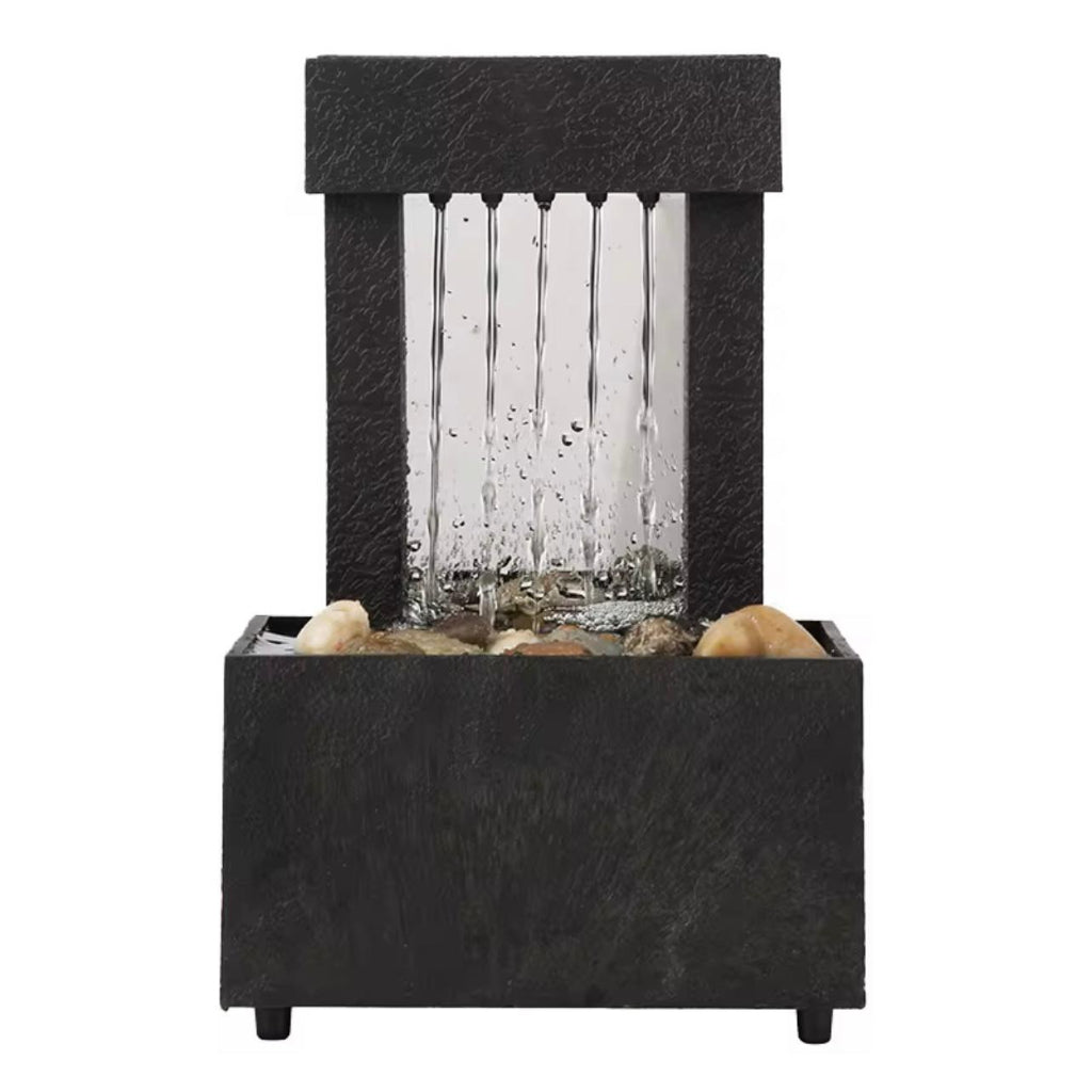 USB LED Desktop Waterfall Fountain – Creative Flowing Water Ornament for Home & Office