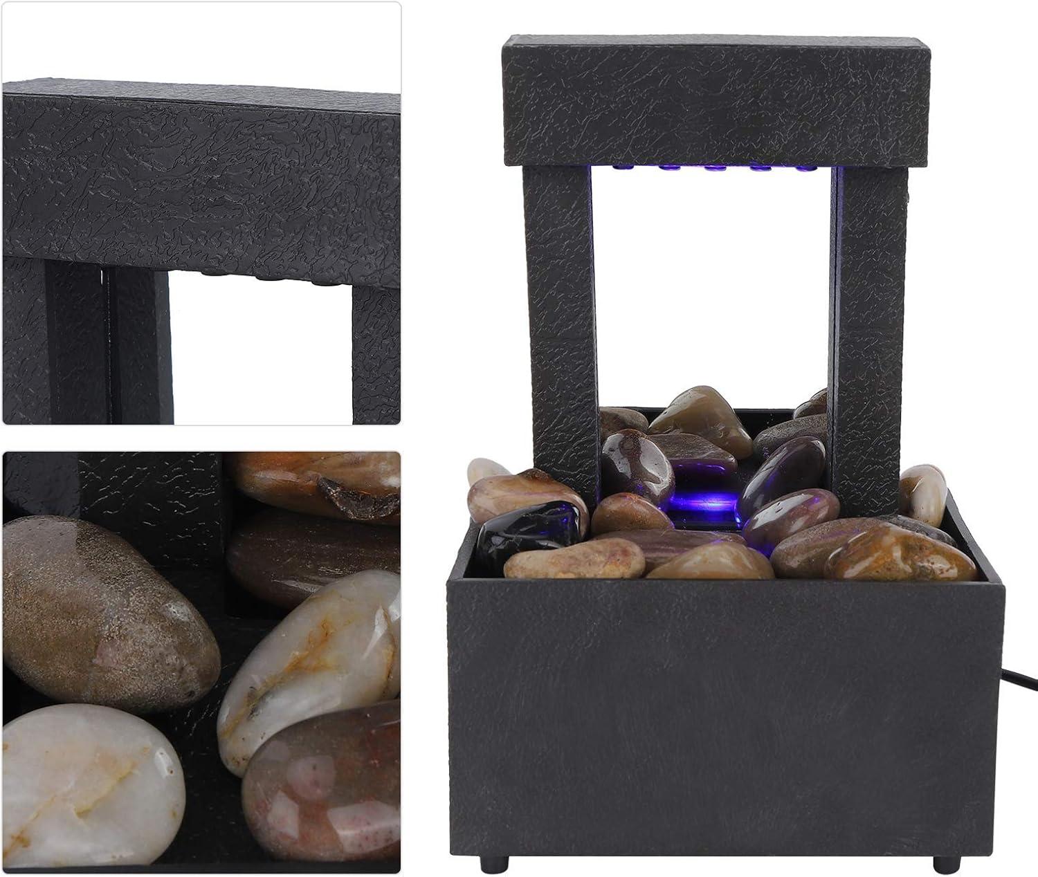 USB LED Desktop Waterfall Fountain – Creative Flowing Water Ornament for Home & Office