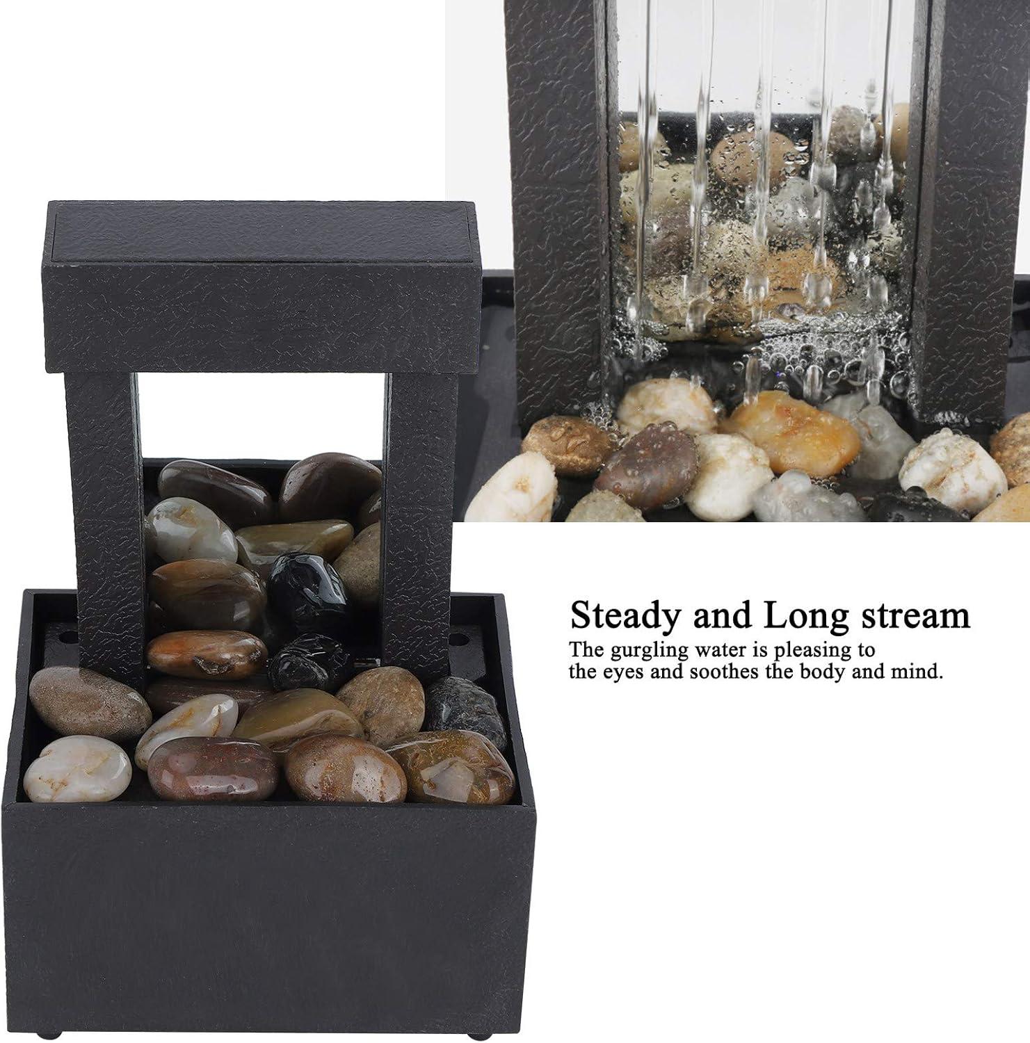 USB LED Desktop Waterfall Fountain – Creative Flowing Water Ornament for Home & Office