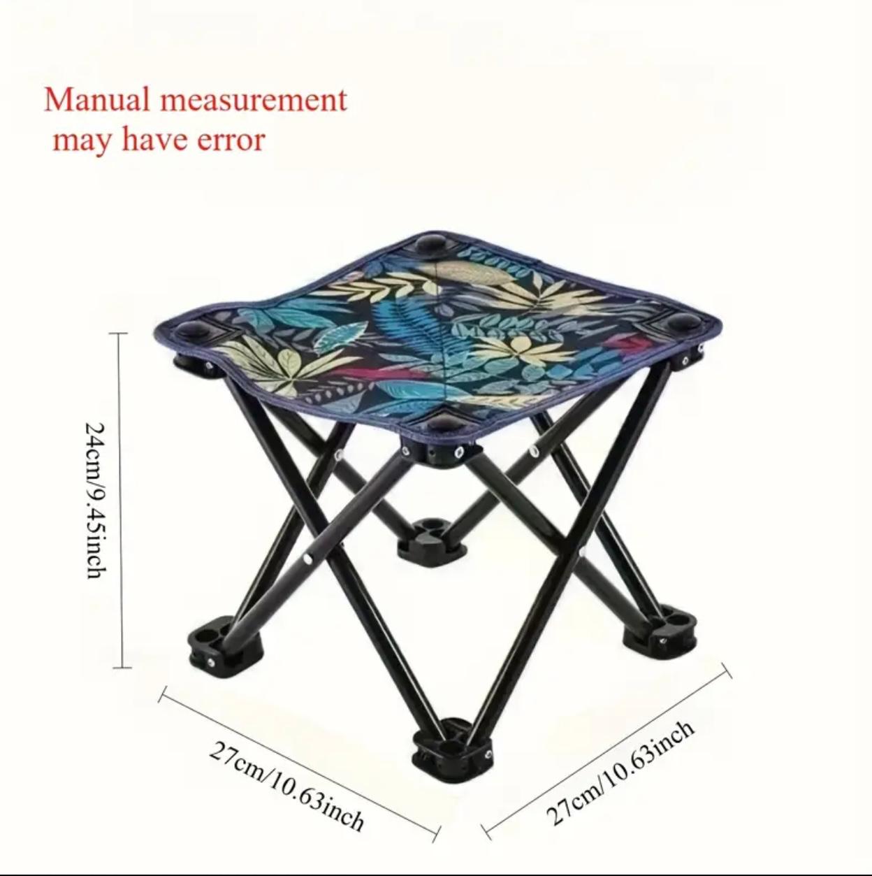 Portable Collapsible Stool – Tropical Leaf Design Travel Chair