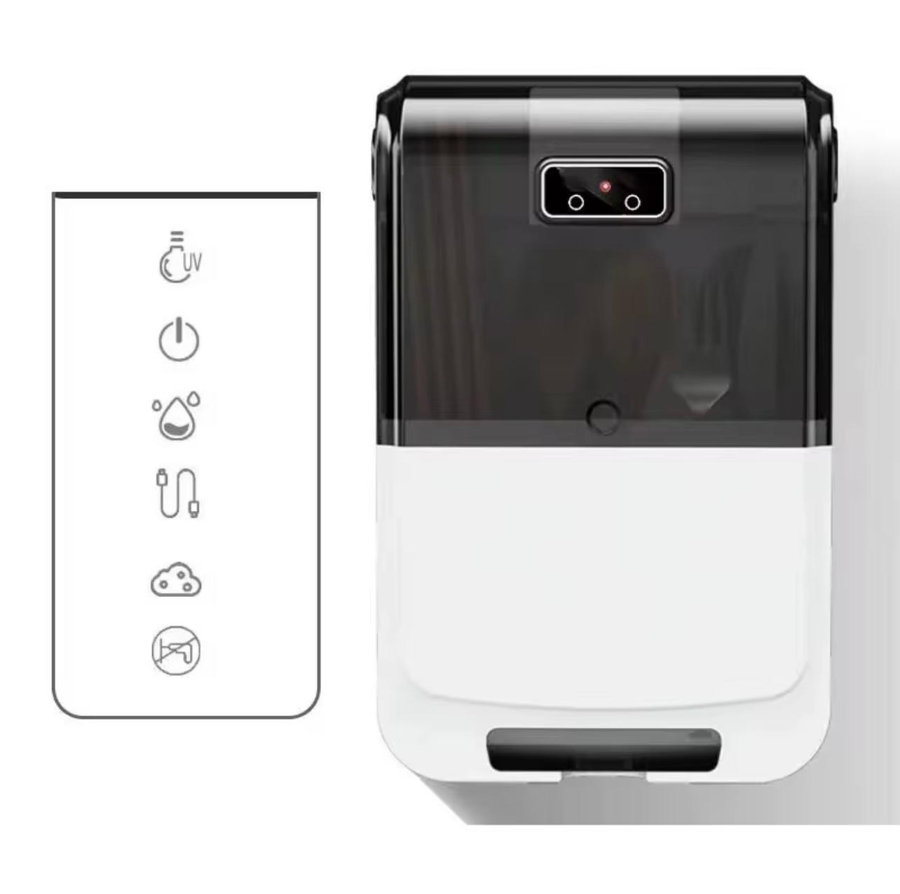 صندوق تخزين وتعقيم عيدان تناول الطعام الذكي الذي يعمل بمنفذ USB - صديق للبيئة ومثبت على الحائط