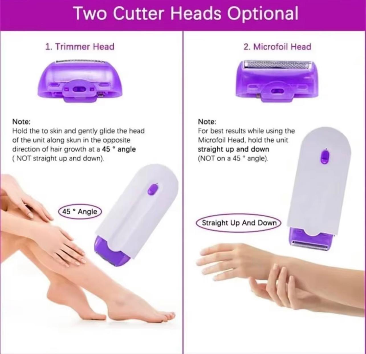 ماكينة إزالة الشعر الكهربائية الصغيرة القابلة لإعادة الشحن – إزالة الشعر بدون ألم للوجه والجسم