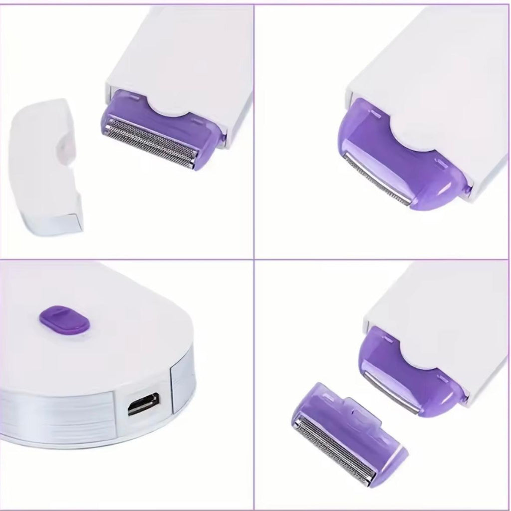 ماكينة إزالة الشعر الكهربائية الصغيرة القابلة لإعادة الشحن – إزالة الشعر بدون ألم للوجه والجسم