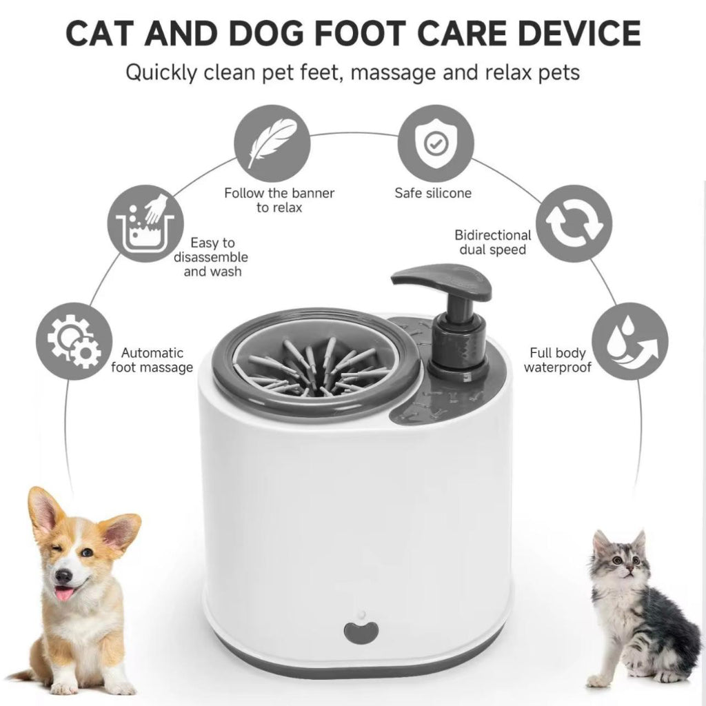 2-in-1 Electric Portable Dog Paw Cleaner – Fast & Gentle Silicone Washer Cup