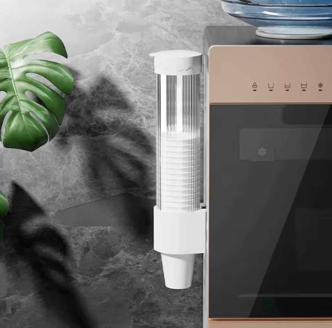 حامل أكواب بلاستيكي - أداة التقاط أكواب للاستعمال مرة واحدة مثبتة على الحائط بدون ثقب