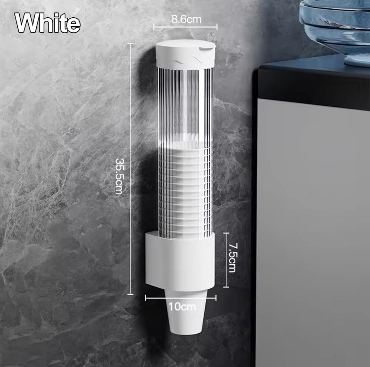 حامل أكواب بلاستيكي - أداة التقاط أكواب للاستعمال مرة واحدة مثبتة على الحائط بدون ثقب