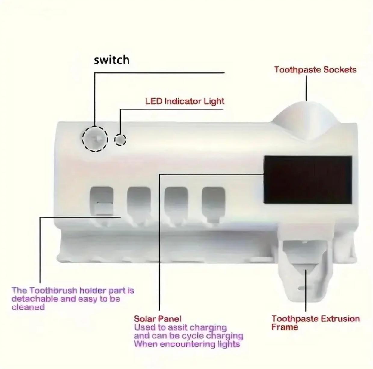 حامل فرشاة الأسنان وموزع معجون الأسنان