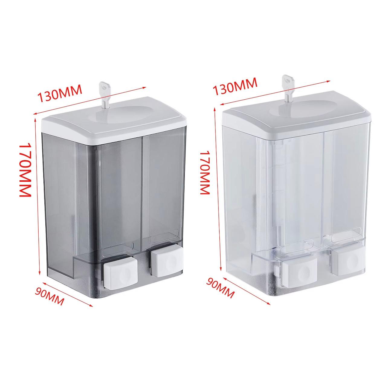 Wall-Mounted Manual Double-Head Soap Dispenser – 1000ML