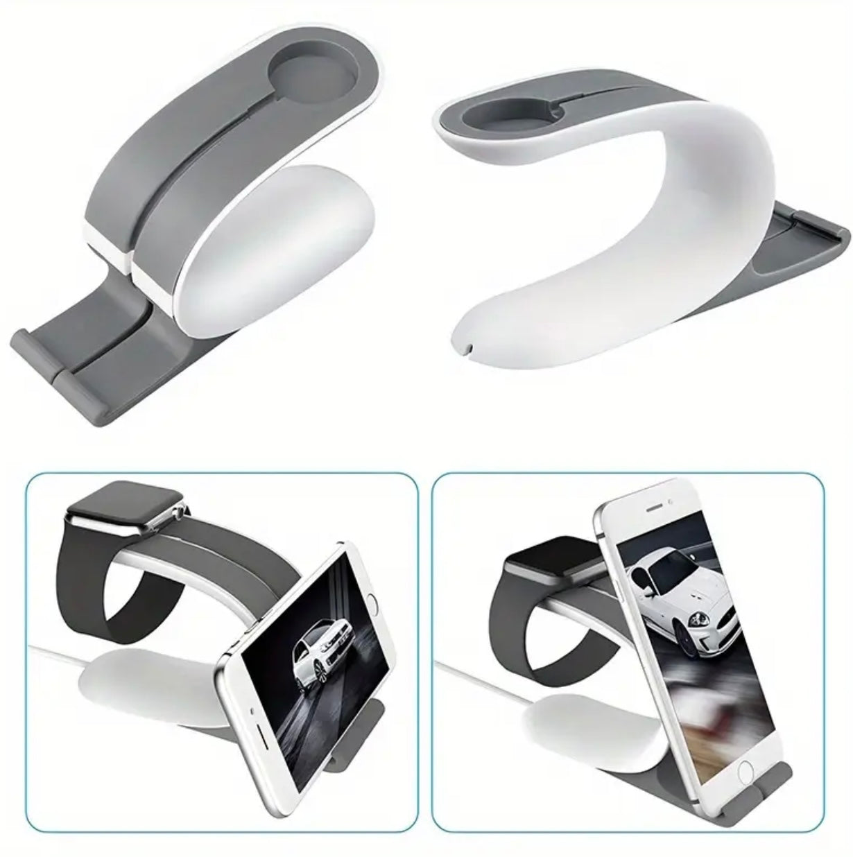 Multifunctional Charging Dock Stand Docking Station Charger Holder 2 in 1 for Samrt Watch IPhone  Smartphone
