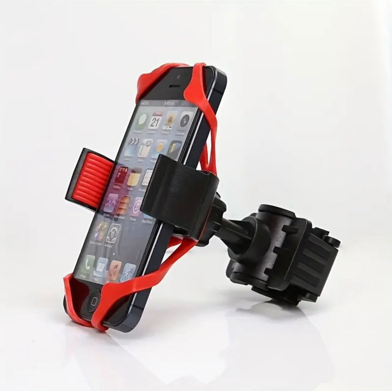 Red ABS U-Bolt Mounted Bike Phone Holder with Shock Absortion - Ideal for GPS Navigation, Mountain Biking, and Cycling, Smartphone Mount|Ubolt Mounted Holder|Durable Plastic Holder, Phone Mount Holder